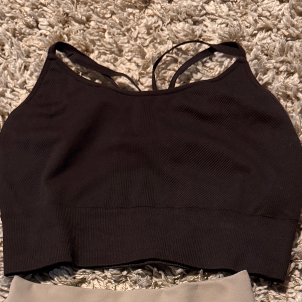 Ptula Brown Strappy Crop Top